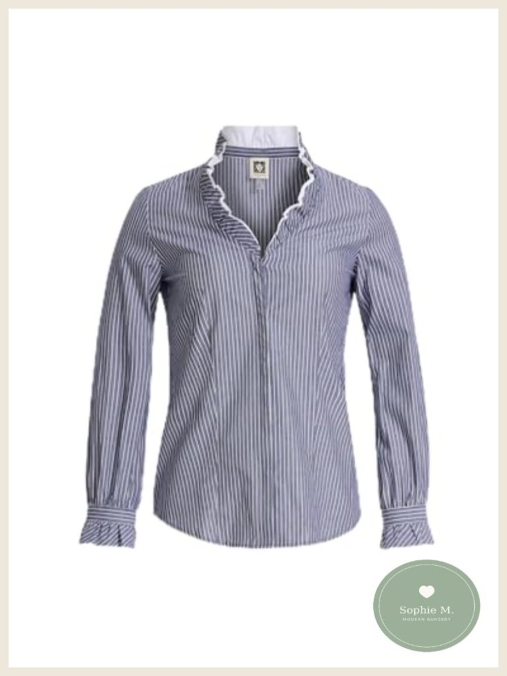 Anne Klein Long Sleeve Button Down Cotton Blouse